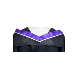自製理工大學工商管理學士畢業袍 黑色方形畢業帽 紫色肩帶披肩 學士畢業袍製衣廠DA222 自製理工大學工商管理學士畢業袍 黑色方形畢業帽 紫色肩帶披肩 學士畢業袍製衣廠DA222